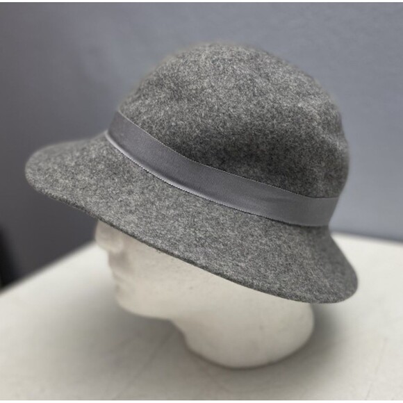 Vintage Lancaster Designer Wool Gray Fedora Hat 11" W Accessory Felt WPL 4384 - Picture 3 of 16